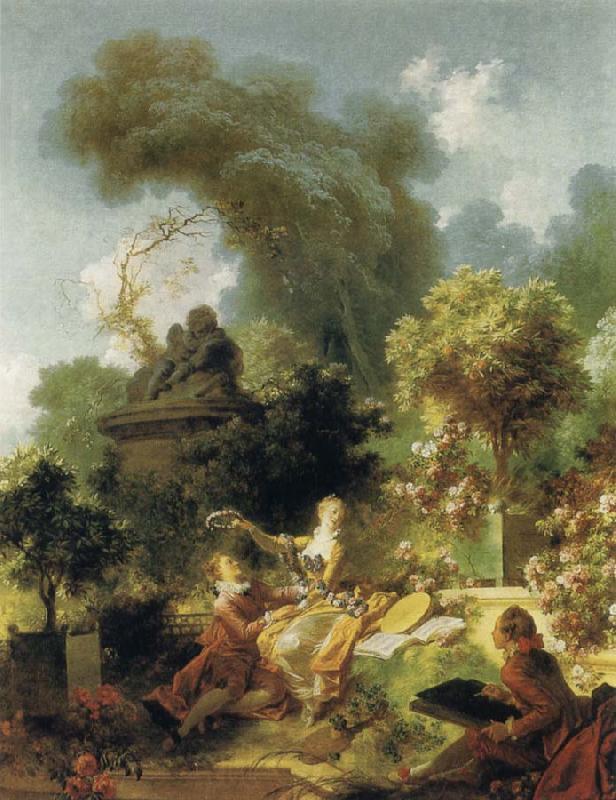 Jean Honore Fragonard Progress of Love:The Lover Crowned Spain oil painting art